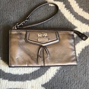Coach wristlet/wallet metalic